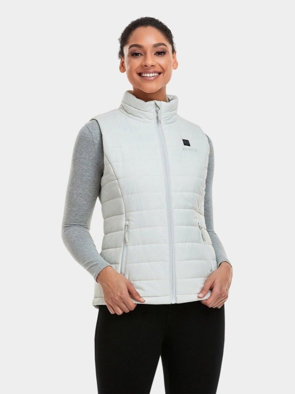 Ororo Heated Vest Womens Medium Gray Off White Outdoors Winter Puffer No Battery